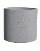 Fioriera tonda cilindrica in cemento calcestruzzo per esterno - colore Grigio pietra - senza zoccolatura - cm Ø 65x70h - CAM