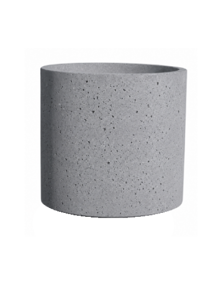 Fioriera tonda cilindrica in cemento calcestruzzo per esterno - colore Grigio pietra - senza zoccolatura - cm Ø 65x70h - CAM