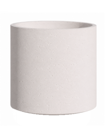 Fioriera tonda cilindrica in cemento calcestruzzo per esterno - colore Bianco pietra - senza zoccolatura - cm Ø 65x70h - CAM