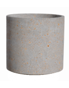 Fioriera tonda cilindrica in cemento calcestruzzo per esterno - colore Grigio travertino - senza zoccolatura - cm Ø 65x70h - CAM