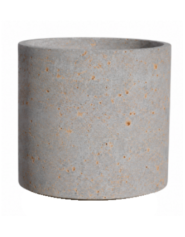 Fioriera tonda cilindrica in cemento calcestruzzo per esterno - colore Grigio travertino - senza zoccolatura - cm Ø 65x70h - CAM
