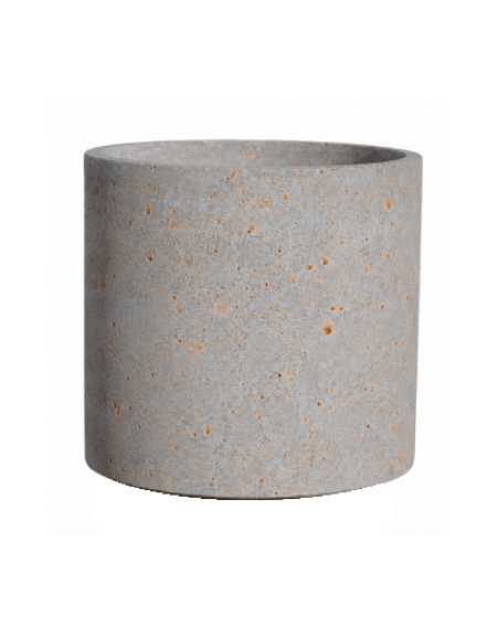 Fioriera tonda cilindrica in cemento calcestruzzo per esterno - colore Grigio travertino - senza zoccolatura - cm Ø 65x70h - CAM