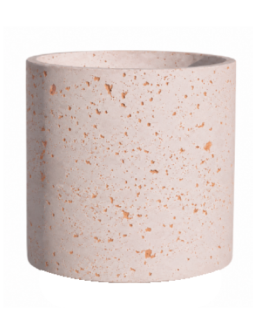 Fioriera tonda cilindrica in cemento calcestruzzo per esterno - colore Bianco travertino - senza zoccolatura - cm Ø 65x70h - CAM