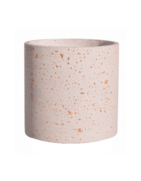 Fioriera tonda cilindrica in cemento calcestruzzo per esterno - colore Bianco travertino - senza zoccolatura - cm Ø 65x70h - CAM