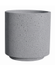 Fioriera tonda cilindrica in cemento calcestruzzo per esterno - colore Grigio pietra - con zoccolatura - cm Ø 65x70h - CAM