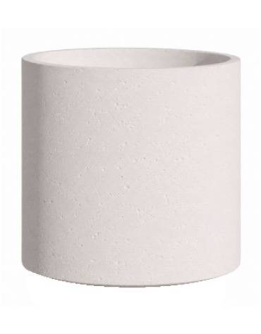 Fioriera tonda cilindrica in cemento calcestruzzo per esterno - colore Bianco pietra - senza zoccolatura - cm Ø 60x70h - CAM