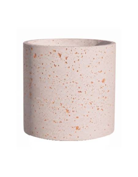 Fioriera tonda cilindrica in cemento calcestruzzo per esterno - colore Bianco travertino - senza zoccolatura - cm Ø 60x70h - CAM