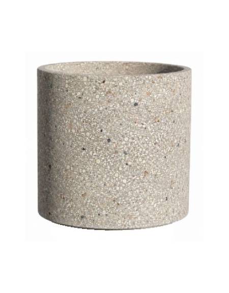Fioriera tonda cilindrica in cemento calcestruzzo per esterno - colore Grigio sabbiato - senza zoccolatura - cm Ø 60x70h - CAM