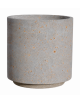 Fioriera tonda cilindrica in cemento calcestruzzo per esterno - colore Grigio travertino - con zoccolatura - cm Ø 60x70h - CAM