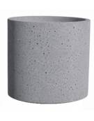 Fioriera tonda cilindrica in cemento calcestruzzo per esterno - colore Grigio pietra - senza zoccolatura - cm Ø 50x70h - CAM