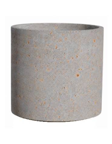 Fioriera tonda cilindrica in cemento calcestruzzo per esterno - colore Grigio travertino - senza zoccolatura - cm Ø 50x70h - CAM