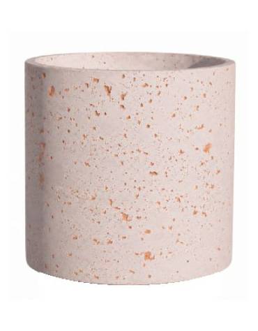 Fioriera tonda cilindrica in cemento calcestruzzo per esterno - colore Bianco travertino - senza zoccolatura - cm Ø 50x70h - CAM
