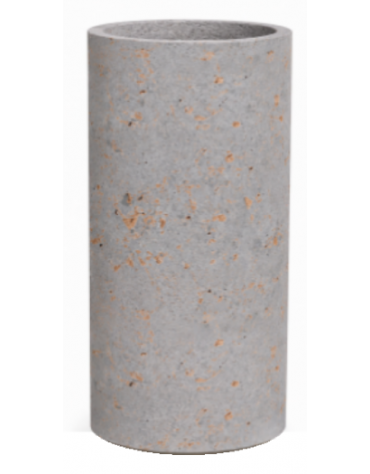 Fioriera tonda cilindrica in cemento calcestruzzo per esterno - colore Grigio travertino - senza zoccolatura - cm Ø 40x80h - CAM
