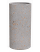 Fioriera tonda cilindrica in cemento calcestruzzo per esterno - colore Grigio travertino - senza zoccolatura - cm Ø 40x80h - CAM