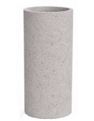 Fioriera tonda cilindrica in cemento calcestruzzo per esterno - colore Bianco sabbiato - senza zoccolatura - cm Ø 40x80h - CAM