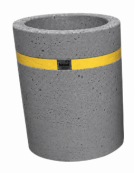Fioriera tonda cilindro in cemento calcestruzzo per esterno - colore Grigio pietra - cm Ø 60x70h - CAM