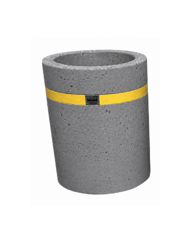 Fioriera tonda cilindro in cemento calcestruzzo per esterno - colore Grigio pietra - cm Ø 60x70h - CAM