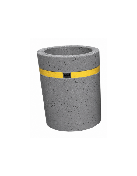 Fioriera tonda cilindro in cemento calcestruzzo per esterno - colore Grigio pietra - cm Ø 60x70h - CAM