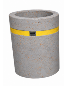 Fioriera tonda cilindrica in cemento calcestruzzo per esterno - colore Grigio travertino - cm Ø 60x70h - CAM