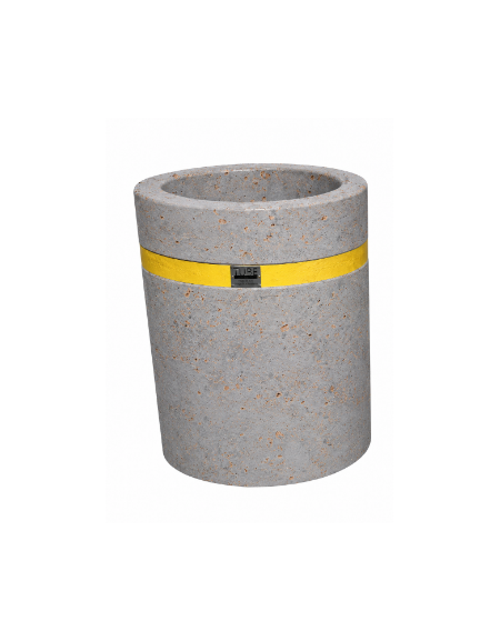 Fioriera tonda cilindrica in cemento calcestruzzo per esterno - colore Grigio travertino - cm Ø 60x70h - CAM