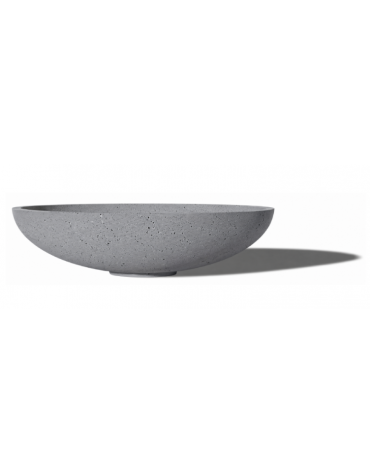 Fioriera tonda a ciotola in cemento calcestruzzo per esterno - colore Grigio pietra - cm Ø 100x25,9h - Conforme ai CAM