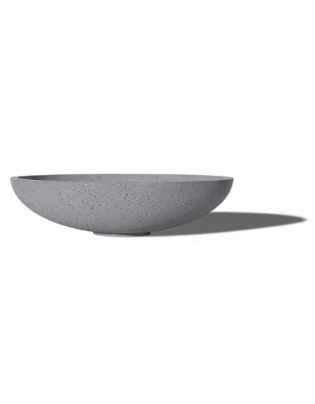 Fioriera tonda a ciotola in cemento calcestruzzo per esterno - colore Grigio pietra - cm Ø 100x25,9h - Conforme ai CAM