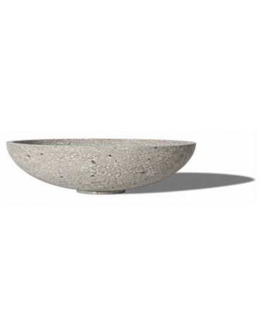 Fioriera tonda a ciotola in cemento calcestruzzo per esterno - colore Grigio sabbiato - cm Ø 100x25,9h - Conforme ai CAM