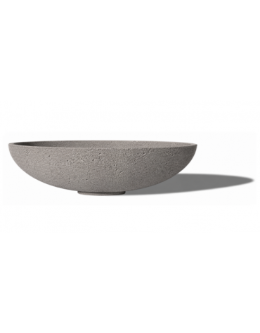 Fioriera tonda a ciotola in cemento calcestruzzo per esterno - colore Bianco sabbiato - cm Ø 100x25,9h - Conforme ai CAM