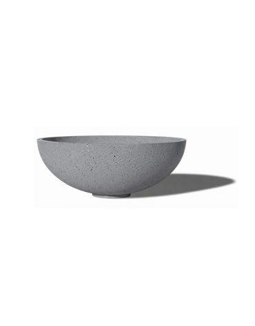 Fioriera tonda a ciotola in cemento calcestruzzo per esterno - colore Grigio pietra - cm Ø 105x27,9h - Conforme ai CAM