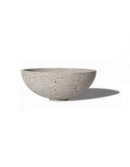Fioriera tonda a ciotola in cemento calcestruzzo per esterno - colore Grigio sabbiato - cm Ø 105x27,9h - Conforme ai CAM