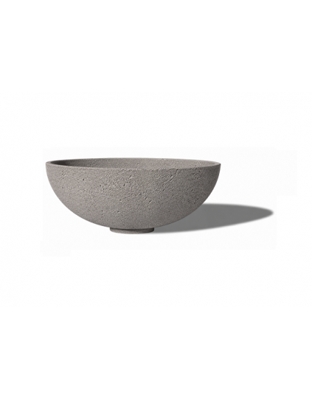 Fioriera tonda a ciotola in cemento calcestruzzo per esterno - colore Bianco sabbiato - cm Ø 105x27,9h - Conforme ai CAM