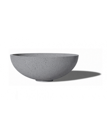 Fioriera tonda a ciotola in cemento calcestruzzo per esterno - colore Grigio pietra - cm Ø 48x16,9h - Conforme ai CAM