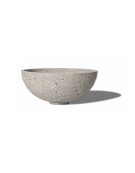 Fioriera tonda a ciotola in cemento calcestruzzo per esterno - colore Grigio sabbiato - cm Ø 48x16,9h - Conforme ai CAM
