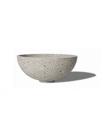 Fioriera tonda a ciotola in cemento calcestruzzo per esterno - colore Grigio sabbiato - cm Ø 48x16,9h  - Conforme ai CAM