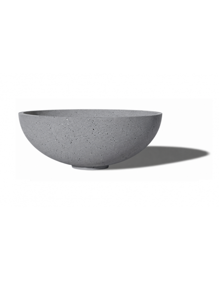 Fioriera tonda a ciotola in cemento calcestruzzo per esterno - colore Grigio pietra - cm Ø 60x21,9h - Conforme ai CAM