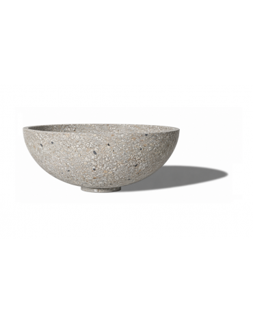 Fioriera tonda a ciotola in cemento calcestruzzo per esterno - colore Grigio sabbiato - cm Ø 60x21,9h - Conforme ai CAM
