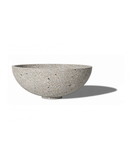 Fioriera tonda a ciotola in cemento calcestruzzo per esterno - colore Grigio sabbiato - cm Ø 60x21,9h - Conforme ai CAM