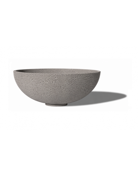 Fioriera tonda a ciotola in cemento calcestruzzo per esterno - colore Bianco sabbiato - cm Ø 60x21,9h - Conforme ai CAM