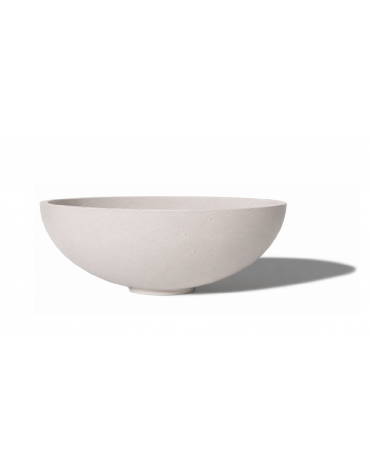 Fioriera tonda a ciotola in cemento calcestruzzo per esterno - colore Bianco pietra - cm Ø 68x29,9h - Conforme ai CAM