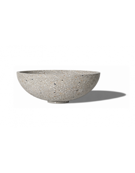 Fioriera tonda a ciotola in cemento calcestruzzo per esterno - colore Grigio sabbiato - cm Ø 68x29,9h - Conforme ai CAM