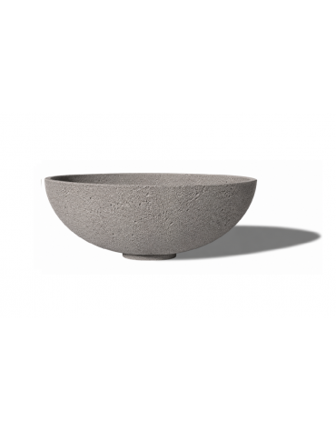 Fioriera tonda a ciotola in cemento calcestruzzo per esterno - colore Bianco sabbiato - cm Ø 80x23,9h  - Conforme ai CAM