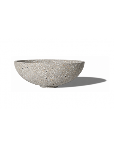 Fioriera tonda a ciotola in cemento calcestruzzo per esterno - colore Grigio sabbiato - cm Ø 80x23,9h  - Conforme ai CAM