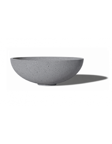 Fioriera tonda a ciotola in cemento calcestruzzo per esterno - colore Grigio pietra - cm Ø 80x23,9h - Conforme ai CAM