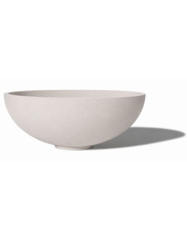 Fioriera tonda a ciotola in cemento calcestruzzo per esterno - colore Bianco pietra - cm Ø 93x45,9h - Conforme ai CAM