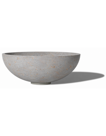 Fioriera tonda a ciotola in cemento calcestruzzo per esterno - colore Grigio travertino - cm Ø 93x45,9h - Conforme ai CAM