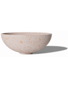 Fioriera tonda a ciotola in cemento calcestruzzo per esterno - colore Bianco travertino - cm Ø 93x45,9h - Conforme ai CAM