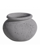 Fioriera tonda anfora in cemento calcestruzzo per esterno da appoggio - colore Grigio pietra - cm Ø 50x40h - Conforme ai CAM