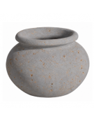 Fioriera tonda anfora in cemento calcestruzzo per esterno da appoggio - colore Grigio travertino - cm Ø 50x40h - Conforme ai CAM