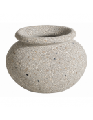 Fioriera tonda anfora in cemento calcestruzzo per esterno da appoggio - colore Grigio sabbiato - cm Ø 50x40h - Conforme ai CAM