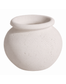 Fioriera tonda anfora in cemento calcestruzzo per esterno da appoggio - colore Bianco pietra - cm Ø 73x60h - Conforme ai CAM